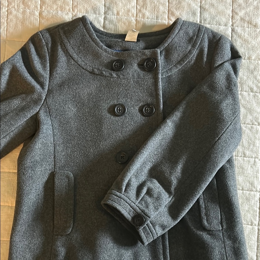 Gray Double-Breasted Cropped Blazer - image 1